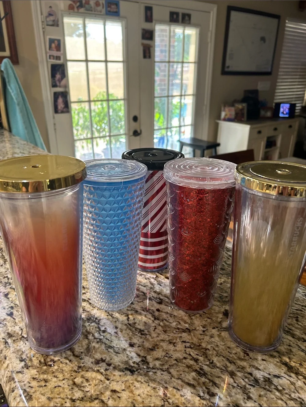 Starbucks Multi-Color Reusable Tumblers with Gold Lids -Set of 5